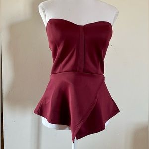 Burgundy off-the-shoulder top